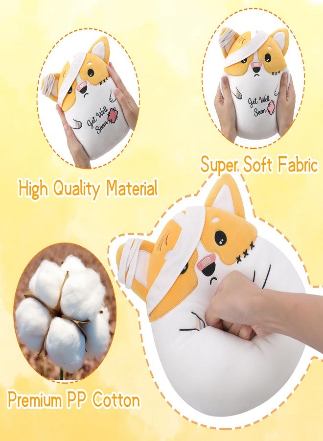 LeYoHa Get Well Soon Dog Plush - Dog Stuffed Animals Corgi Plushie Toys with Injury Bandage, Kids' Pillow Cushion, Gifts for Patient Girls Boys, 9 Inch - Image 4